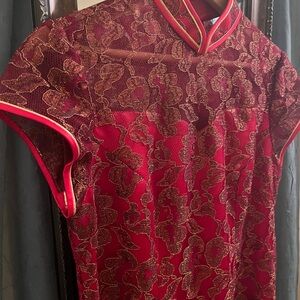 Vintage‎ Asian Satin Cheongsam Gown